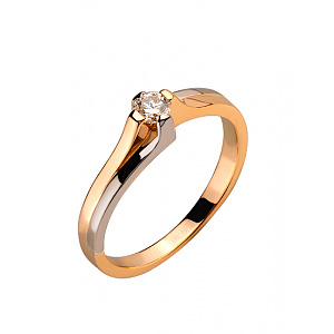 Золотое кольцо с бриллиантом (01-200365437) фотография