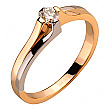 Золотое кольцо с бриллиантом 01-200365437 фотография 1