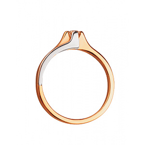 Золотое кольцо с бриллиантом (01-200365437) фотография