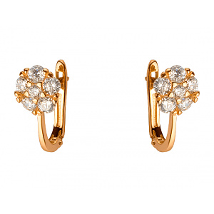 Золоті сережки з цирконієм куб. (01-200374237) фотографія