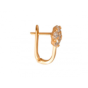 Золоті сережки з цирконієм куб. (01-200374237) фотографія