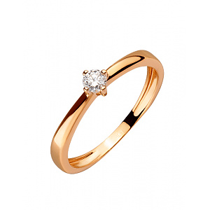 Золотое кольцо с бриллиантом (01-200408137) фотография