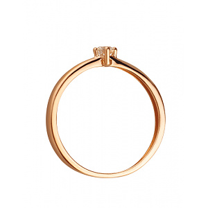 Золотое кольцо с бриллиантом (01-200408137) фотография
