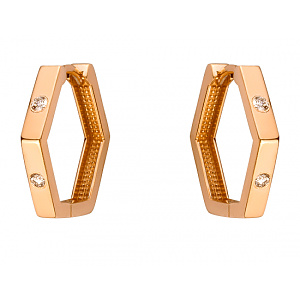 Золоті сережки з діамантами (01-200413837) фотографія