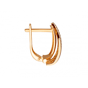 Золотые серьги с цирконием куб. (01-200418437) фотография