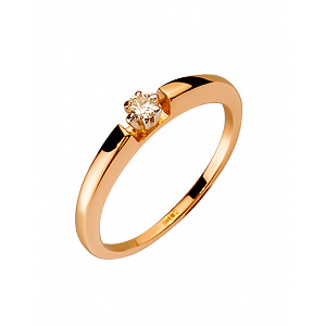 Золота каблучка з діамантом (01-200452937) фотографія