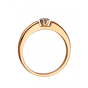 Золота каблучка з діамантом (01-200452937) фотографія