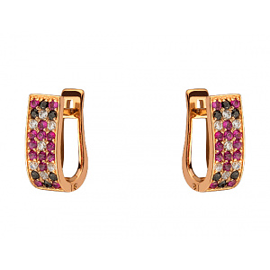 Золоті сережки з цирконієм куб. (01-200526537) фотографія