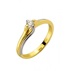 Золотое  кольцо с бриллиантом (01-200542737) фотография