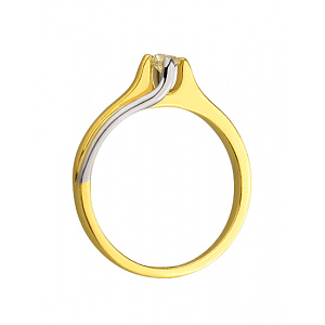 Золотое  кольцо с бриллиантом (01-200542737) фотография