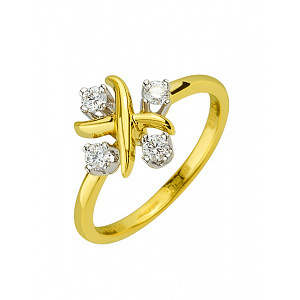 Золотое  кольцо с бриллиантами (01-200599937) фотография