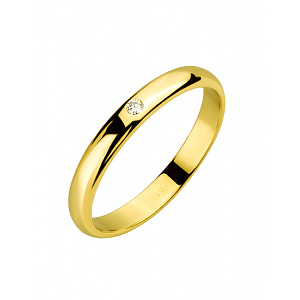 Золотое обручальное кольцо  с бриллиантом (01-200616937) фотография