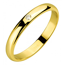 Золота обручка з діамантом (01-200616937)