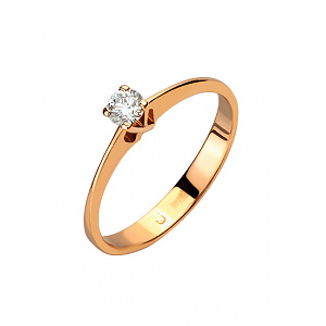 Золота каблучка з діамантом (01-200633437) фотографія