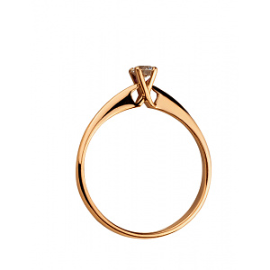 Золота каблучка з діамантом (01-200633437) фотографія