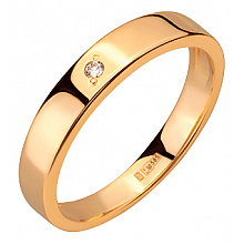 Золота обручка з діамантом (01-200742437)