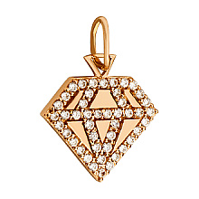 Золотой кулон с фианитом (цирконием куб.) (01-200781137)