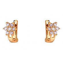 Золоті сережки з фіанітами (кубічним цирконієм) (1б_с-052)