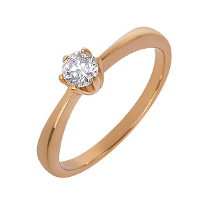 Золотое кольцо с фианитом (1к-030) фотография