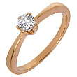 Золотое кольцо с фианитом 1к-030 фотография 1