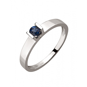 Золотое кольцо с бриллиантами  и  корундом (01-18385438) фотография