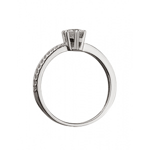 Золотое кольцо с цирконием куб. (01-18762938) фотография