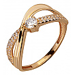 Золотое кольцо с цирконием куб. 01-18928138 фотография 1