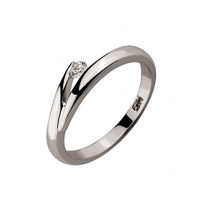 Золота каблучка з діамантом (01-19119038) фотографія