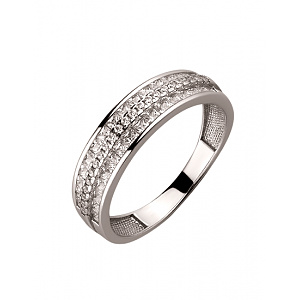 Золотое кольцо с цирконием куб. (01-19177338) фотография