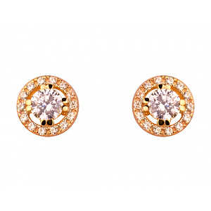 Золотые серьги с цирконием куб. (01-200034238) фотография