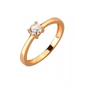 Золотое кольцо с цирконием куб. (01-200055138) фотография