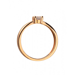 Золотое кольцо с цирконием куб. (01-200055138) фотография