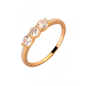 Золотое кольцо с цирконием куб. (01-200104738) фотография