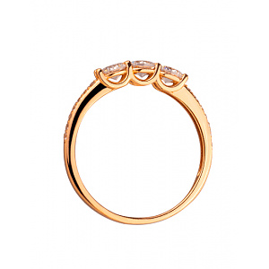 Золотое кольцо с цирконием куб. (01-200104738) фотография