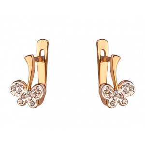 Золоті сережки з цирконієм куб. (01-200237238) фотографія