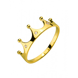 Золотое кольцо с цирконием куб. (01-200355538) фотография