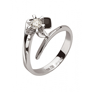 Золота каблучка з діамантом (01-200382738) фотографія