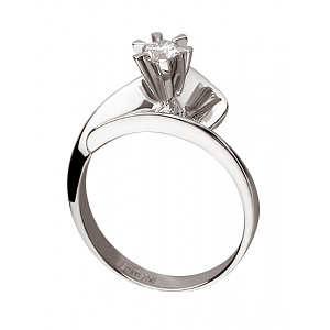 Золота каблучка з діамантом (01-200382738) фотографія