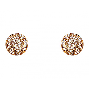 Золотые серьги с цирконием куб. (01-200383738) фотография