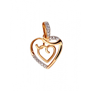 Золотой кулон с цирконием куб. (01-200392738) фотография