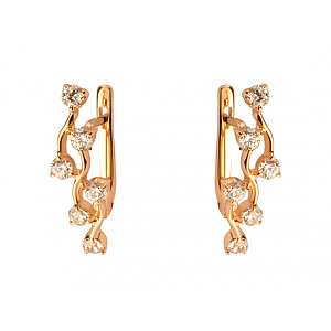 Золоті сережки з цирконієм куб. (01-200512338) фотографія