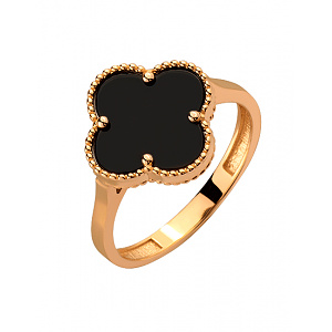 Золотое кольцо с цирконием куб. (01-200542738) фотография