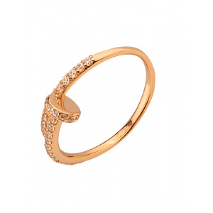 Золота каблучка з цирконієм куб. (01-200590138) фотографія