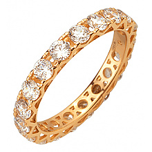 Золота обручка з фіанітом (цирконієм куб.) (01-200740238)