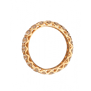 Золота обручка з фіанітом (цирконієм куб.) (01-200740238) фотографія