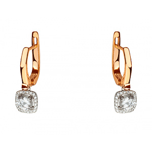 Золоті сережки з фіанітом (цирконієм куб.) (01-200783638) фотографія
