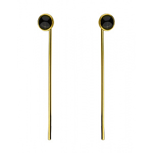 Золотые серьги с фианитом (цирконием куб.) (01-200785638) фотография