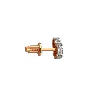 Золотые серьги с фианитом (цирконием куб.) (01-200788538) фотография