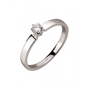 Золота каблучка з діамантом (01-200867838) фотографія