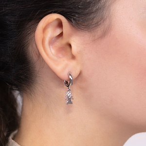 Золотые серьги с фианитами (2б_с-262) фотография